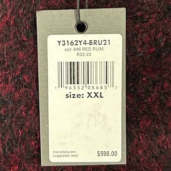 John Varvatos Burgundy Patterned Crewneck Sweater - Picture 2 of 3